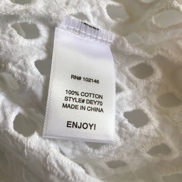 MICHAEL STARS WOMENS WHITE EYELET OPEN FRONT SLEEVELESS VEST SMALL - Picture 8 of 8